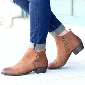 Madden Girl Cognac Brown Bolero Booties